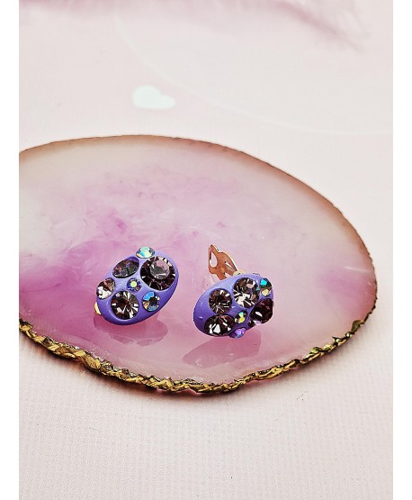 Klipsy błyszczące kolorowe kryształki