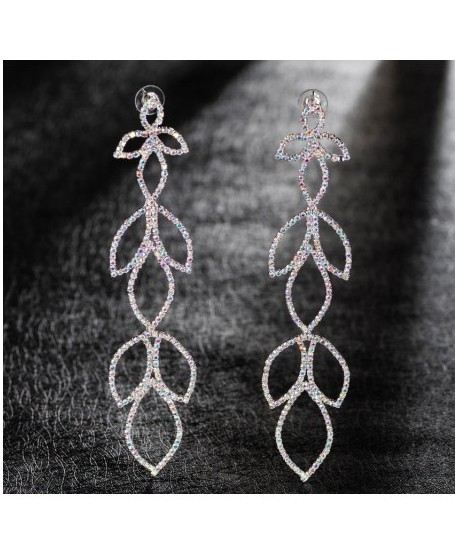 Kolczyki srebrne opalizujące dżetowe łezki