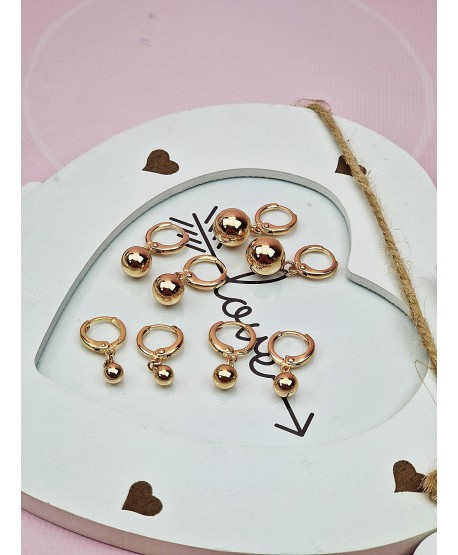 Kolczyki złote z wiszącą kuleczką 0,4 - 1 cm