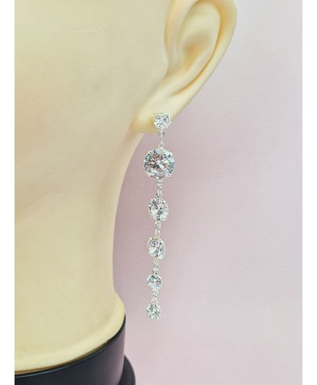 Kolczyki cyrkonie stopniowane