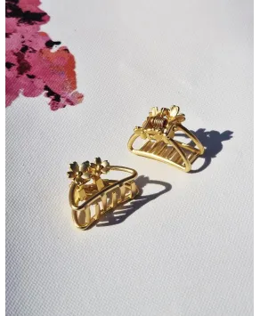 Spinki klamerki do włosów mini złote wzory