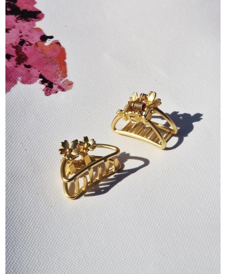 Spinki klamerki do włosów mini złote wzory