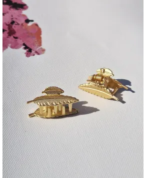 Spinki klamerki do włosów mini złote wzory