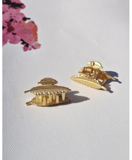 Spinki klamerki do włosów mini złote wzory