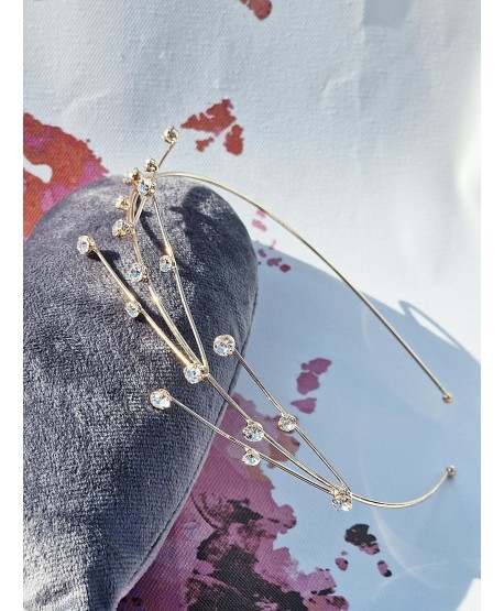 Opaska ozdobna do włosów gałązki z kryształkami