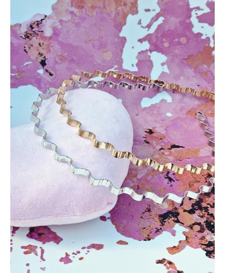 Opaski do włosów pofalowane złota srebrna