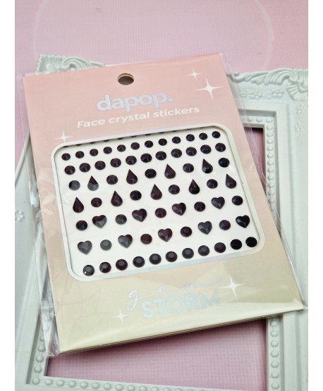 Kryształki naklejki na twarz- czarne cyrkonie