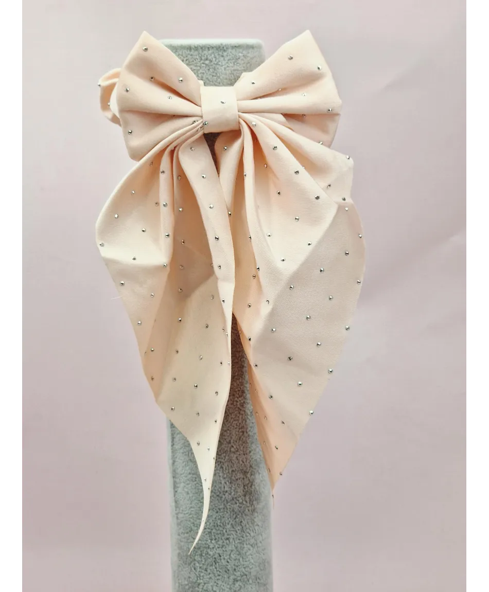 Gumka satynowa scrunchie z drobnymi cyrkoniami