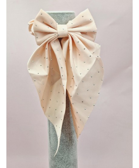 Gumka satynowa scrunchie z drobnymi cyrkoniami