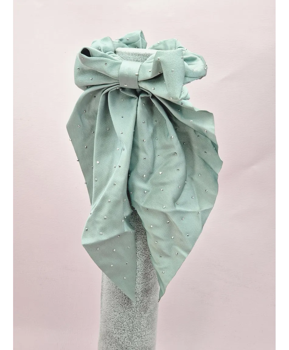 Gumka satynowa scrunchie z drobnymi cyrkoniami