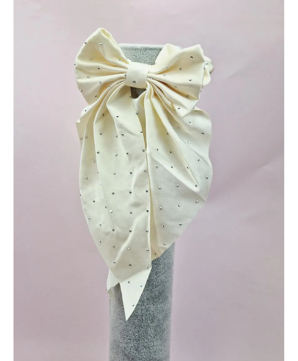 Gumka satynowa scrunchie z drobnymi cyrkoniami