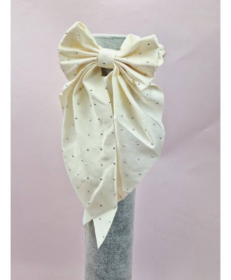 Gumka satynowa scrunchie z drobnymi cyrkoniami
