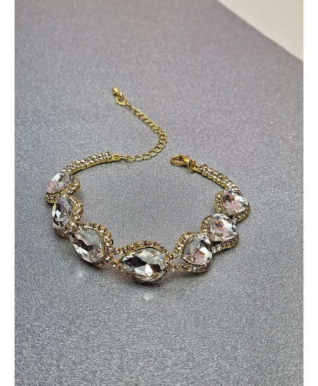 Bransoletka złota cyrkoniowe łezki