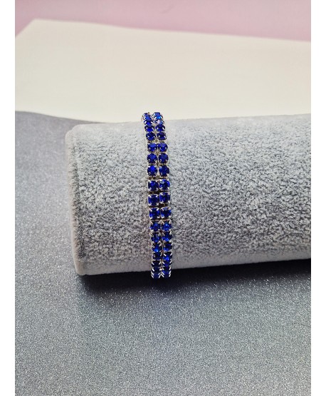 Bransoletka kryształkowa chabrowa na gumce