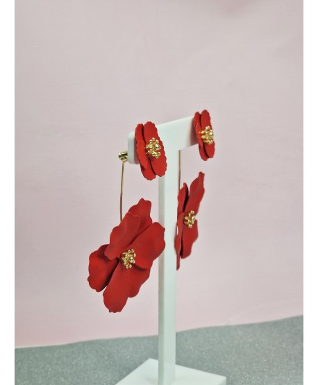 Kolczyki kwiatuszki  2w1- kolory