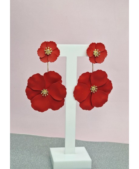 Kolczyki kwiatuszki  2w1- kolory