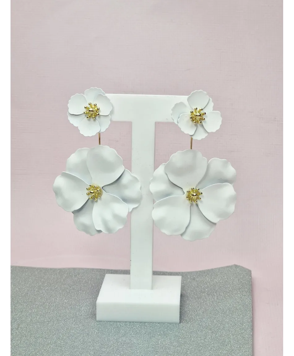 Kolczyki kwiatuszki  2w1- kolory