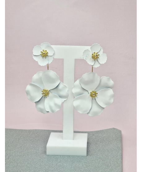 Kolczyki kwiatuszki  2w1- kolory