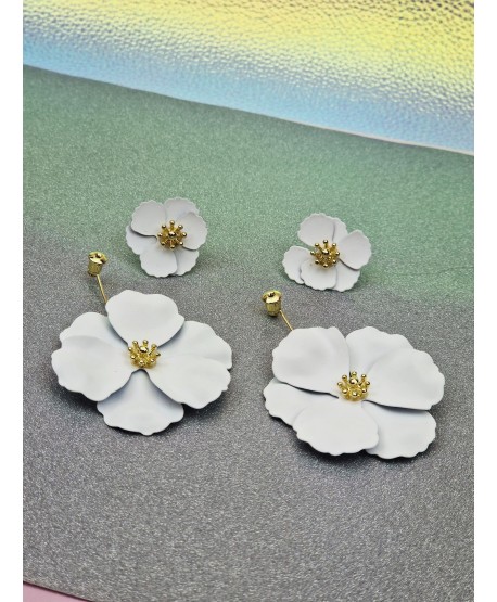 Kolczyki kwiatuszki  2w1- kolory
