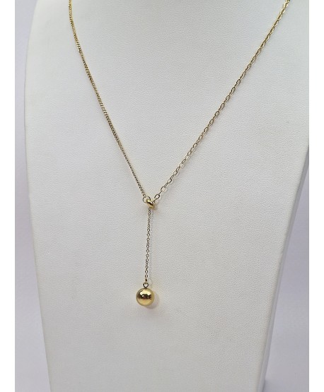 Naszyjnik stal krawatka z kuleczką