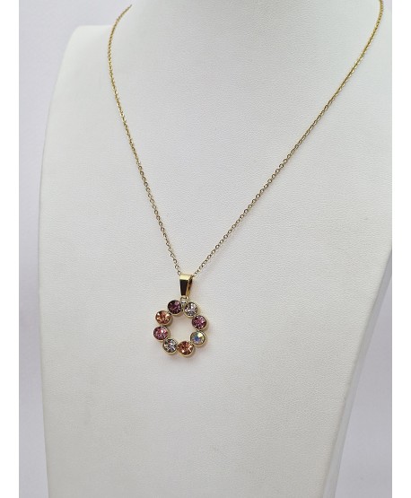 Naszyjnik celebrytka stal z błyszczącym kwiatuszkiem