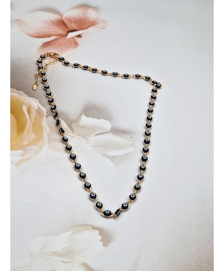 Naszyjnik celebrytka stal z czarnym okiem Proroka