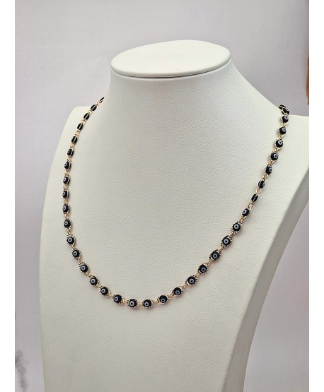 Naszyjnik celebrytka stal z czarnym okiem Proroka