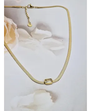 Naszyjnik żmijka z cyrkonią