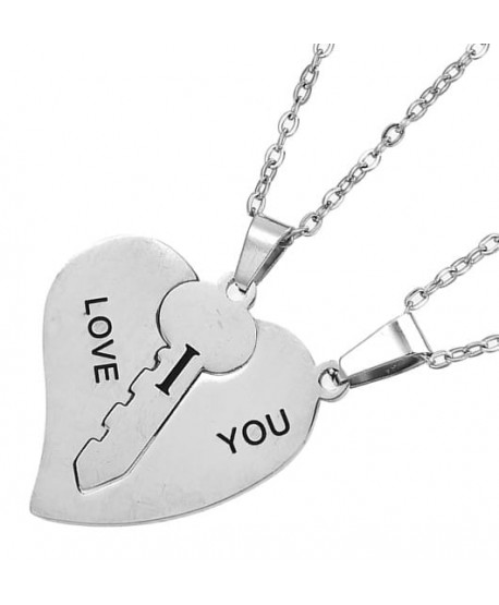 Naszyjniki przyjaźni 2 w 1 serduszko z kluczykiem