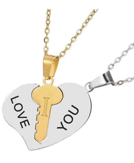 Naszyjniki przyjaźni 2 w 1 serduszko z kluczykiem