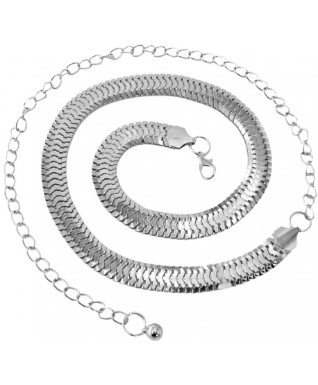 Pasek biżuteryjny łańcuszkowy srebrny