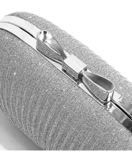 Torebka puzderko z brokatem srebrna