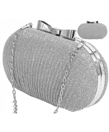 Torebka puzderko z brokatem srebrna
