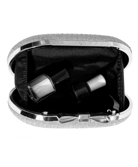 Torebka puzderko z brokatem srebrna