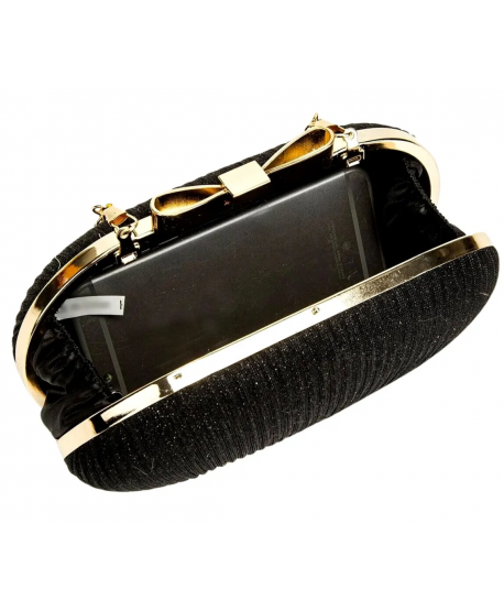 Torebka puzderko z brokatem czarna