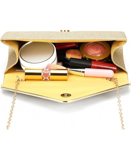 Torebka kopertówka złota z lamówką