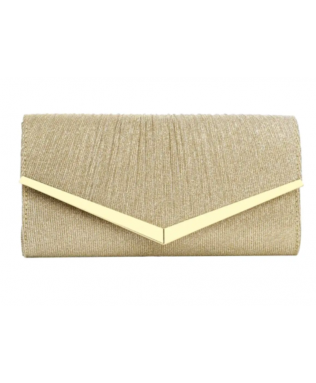 Torebka kopertówka złota z lamówką