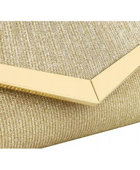 Torebka kopertówka złota z lamówką