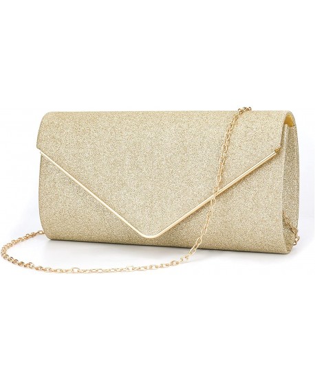 Torebka kopertówka złota brokatowa z lamówką