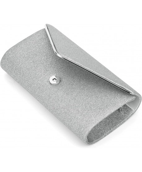 Torebka kopertówka srebrna z lamówką