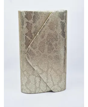 Torebka kopertówka przecierana ze wzorem złota