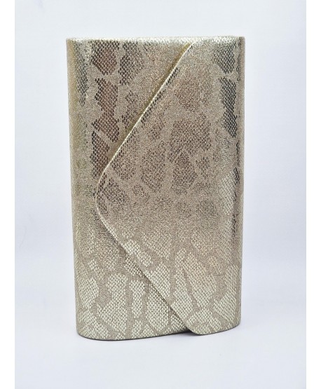 Torebka kopertówka przecierana ze wzorem złota