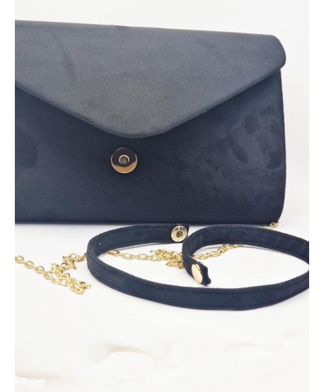 Torebka kopertówka zamszowa czarna