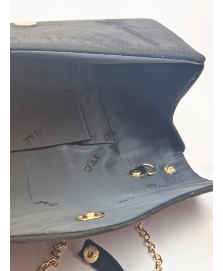 Torebka kopertówka zamszowa czarna