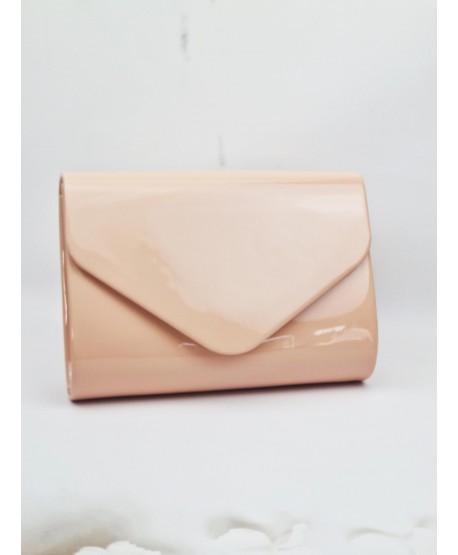 Torebka kopertówka różowa lakierowana ekoskóra