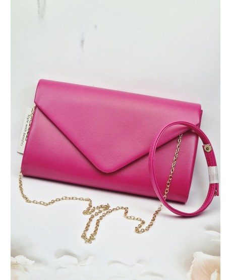 Torebka kopertówka malinowa matowa ekoskóra