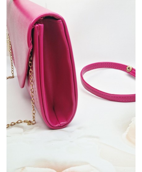 Torebka kopertówka malinowa matowa ekoskóra