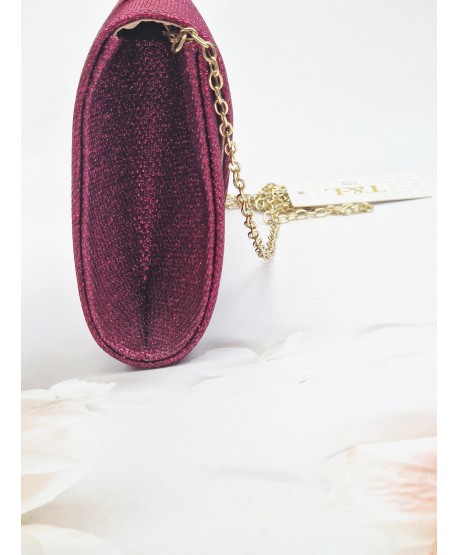 Torebka kopertówka fuksja brokatowa