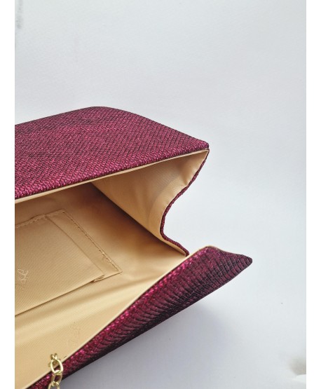 Torebka kopertówka fuksja brokatowa