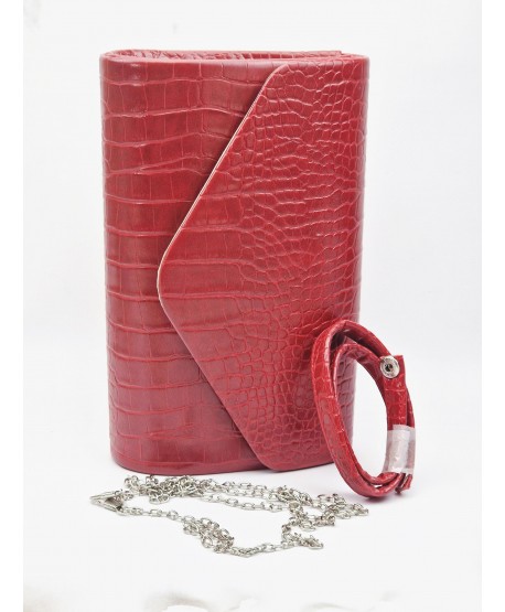 Torebki kopertówki ekoskóra wężowe czarna czerwona